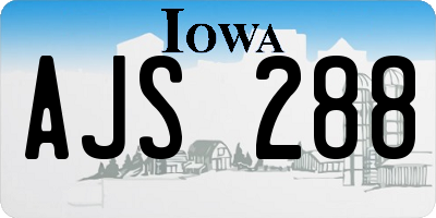 IA license plate AJS288