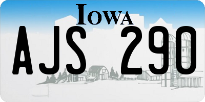 IA license plate AJS290