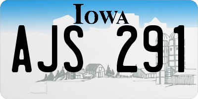 IA license plate AJS291