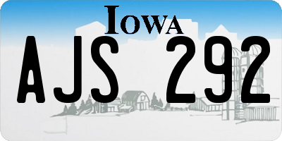 IA license plate AJS292