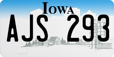 IA license plate AJS293