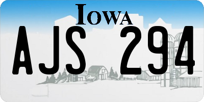 IA license plate AJS294