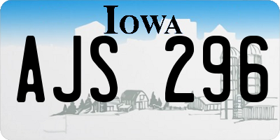 IA license plate AJS296