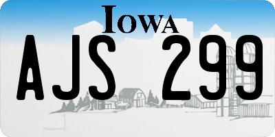 IA license plate AJS299