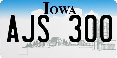 IA license plate AJS300
