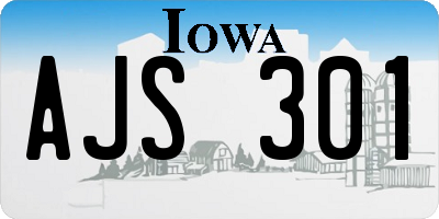 IA license plate AJS301