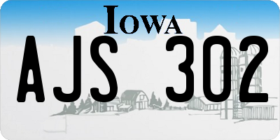 IA license plate AJS302