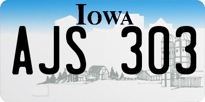 IA license plate AJS303