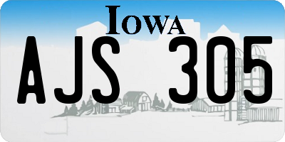 IA license plate AJS305