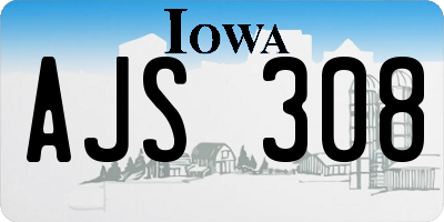 IA license plate AJS308