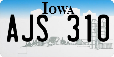 IA license plate AJS310