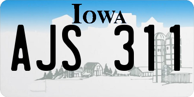 IA license plate AJS311