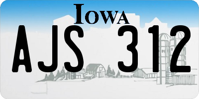 IA license plate AJS312
