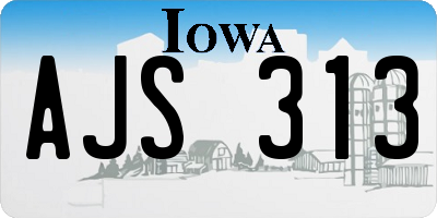IA license plate AJS313