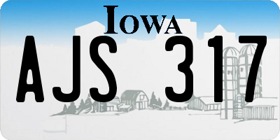 IA license plate AJS317