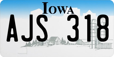 IA license plate AJS318