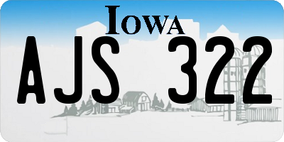 IA license plate AJS322