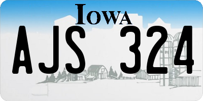 IA license plate AJS324