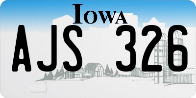 IA license plate AJS326