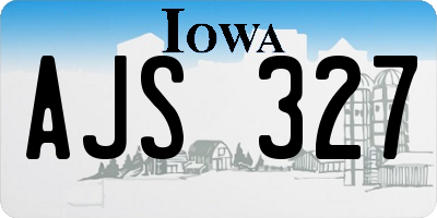 IA license plate AJS327