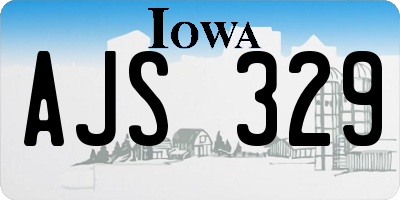 IA license plate AJS329