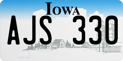 IA license plate AJS330