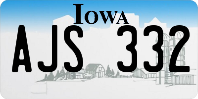 IA license plate AJS332