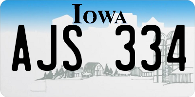 IA license plate AJS334