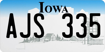 IA license plate AJS335