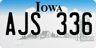 IA license plate AJS336