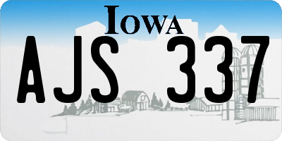 IA license plate AJS337