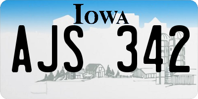 IA license plate AJS342