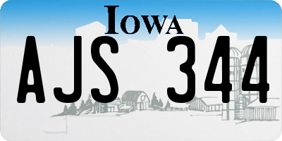 IA license plate AJS344
