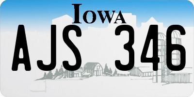IA license plate AJS346