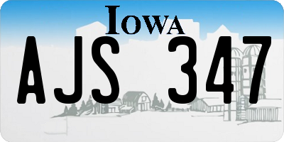 IA license plate AJS347