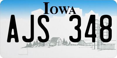 IA license plate AJS348