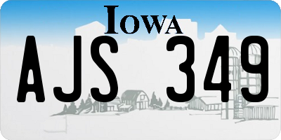 IA license plate AJS349