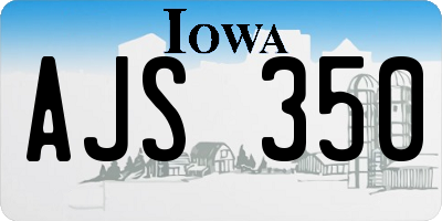 IA license plate AJS350