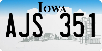 IA license plate AJS351