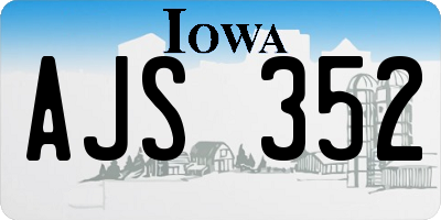 IA license plate AJS352