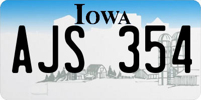 IA license plate AJS354