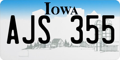 IA license plate AJS355