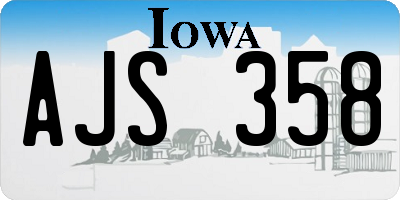 IA license plate AJS358
