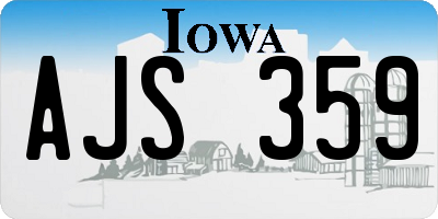 IA license plate AJS359