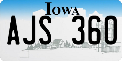 IA license plate AJS360