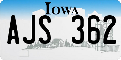 IA license plate AJS362