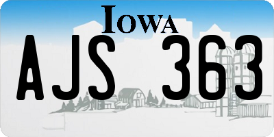 IA license plate AJS363