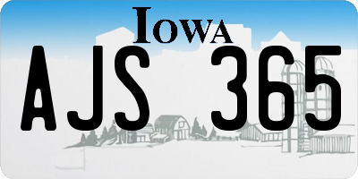 IA license plate AJS365
