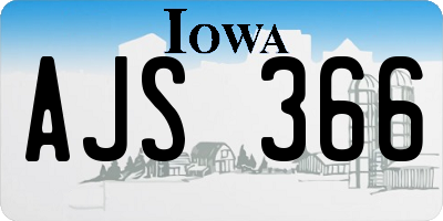 IA license plate AJS366