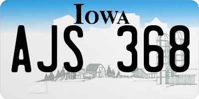 IA license plate AJS368